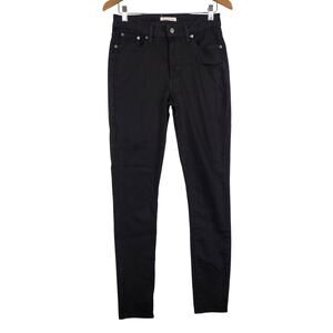 Levi's 721 High Rise Skinny Women 29 Black Stretch Denim 28" Inseam EUC
